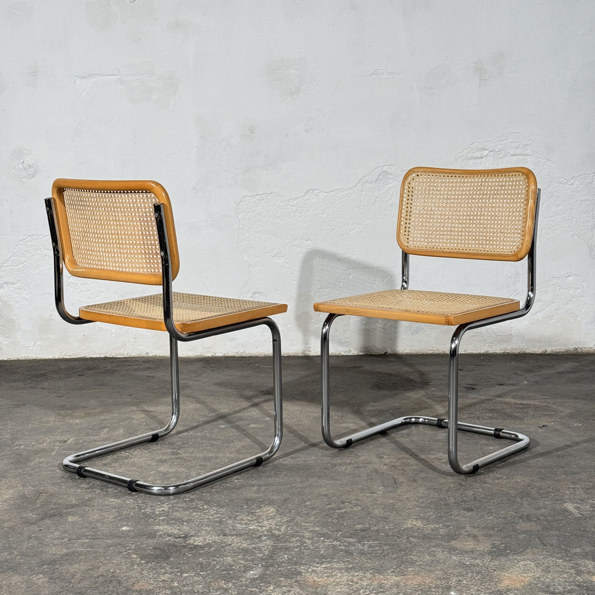 Set of 2 Cesca Style Cantilever Chairs, After Marcel Breuer, Italy, 1960s