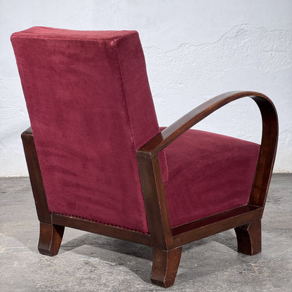 Debreceni-Style Hungarian Art Deco Armchairs, Pair, 1950s