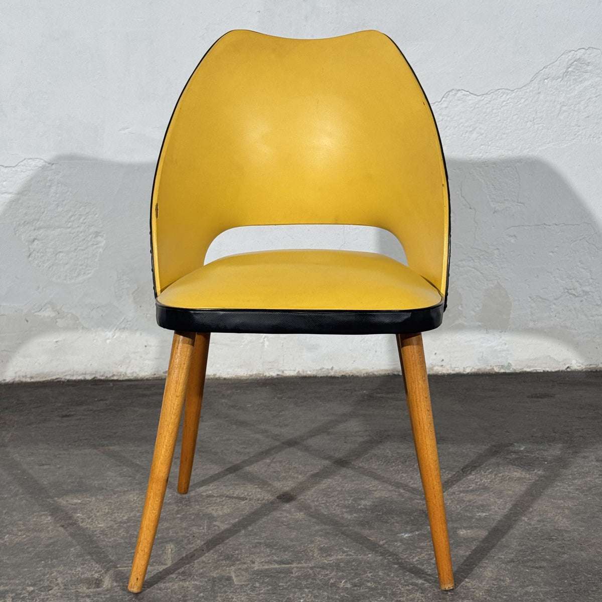 East German Mid-Century Yellow and Black Chair, 1960s