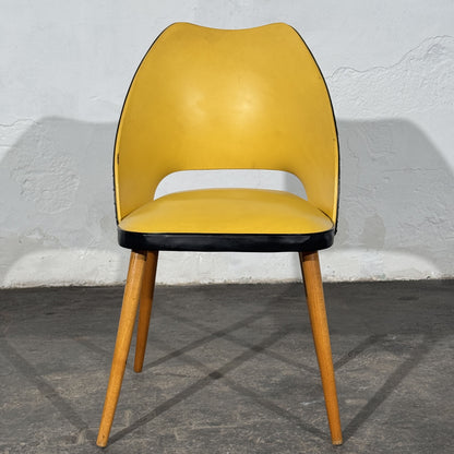East German Mid-Century Yellow and Black Chair, 1960s