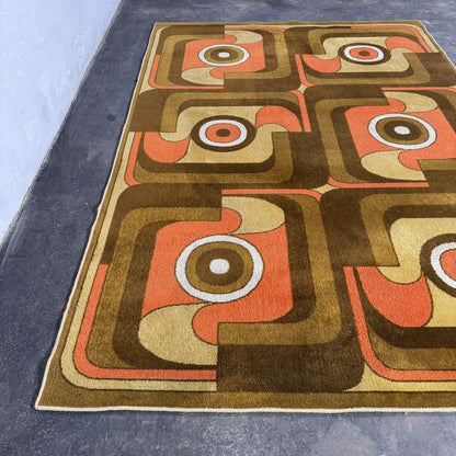 Fekete Ferenc FARAO "Latex" Op-Art Carpet, Hungary, 1974
