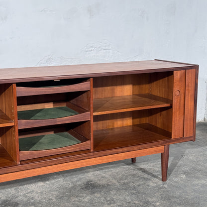 Danish Teak Tambour Sideboard, Attributed to Svend Aage Larsen for Faarup Møbelfabrik, 1960s