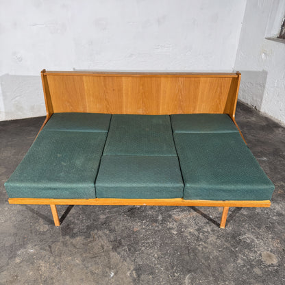 Dřevotvar Pardubice Oak Sofa Bed, Czechoslovakia, 1960s