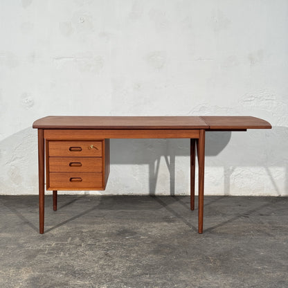 Danish Teak Writing Desk with Drop Leaf, Attributed to Erik Buch, 1960s