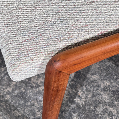 Mid-Century Upholstered Wooden Ottoman, 1960s