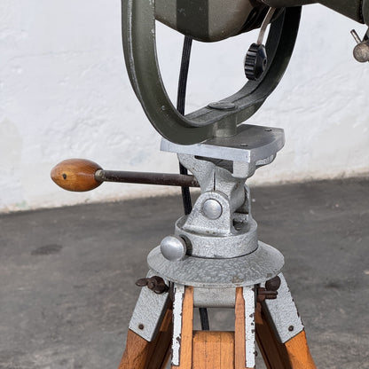 Strand Electric Theatre Spotlight on Adjustable Wooden Tripod, Mid-20th Century