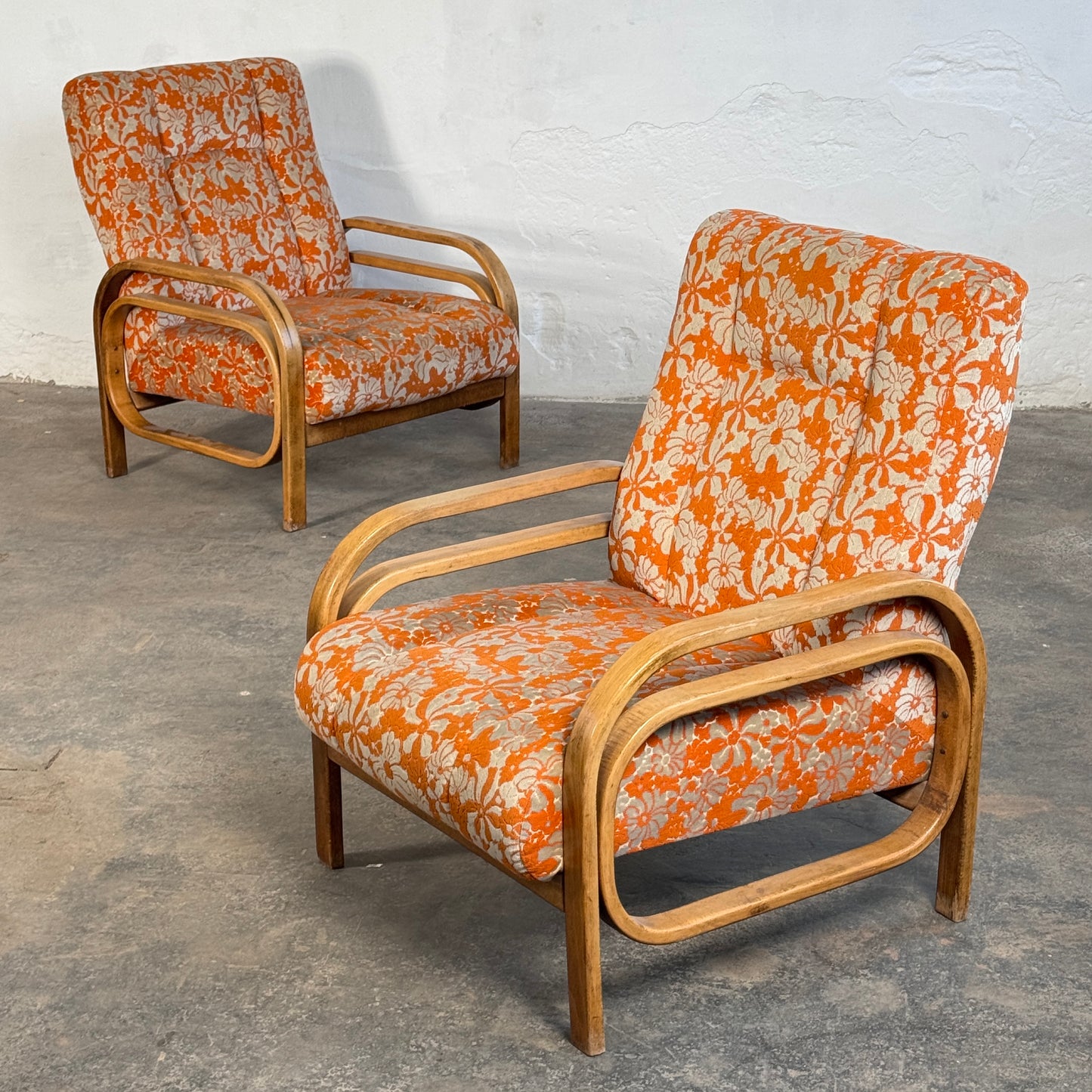 Pair of Debreceni Art Deco Style Armchairs, 1960