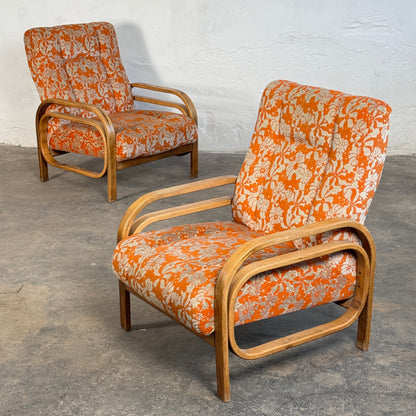 Pair of Debreceni Art Deco Style Armchairs, 1960
