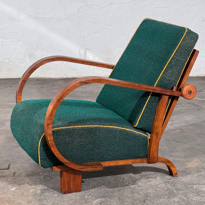 Art Deco Adjustable Back Armchair, Czechoslovakia, 1930s