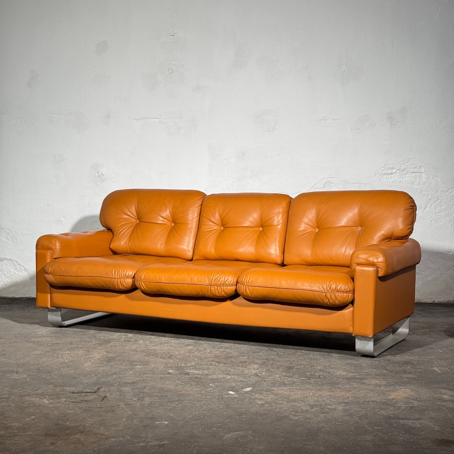 Hungarian Agnes Faux Leather Sofa, 1979