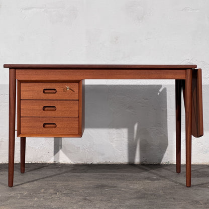 Danish Teak Writing Desk with Drop Leaf, Attributed to Erik Buch, 1960s