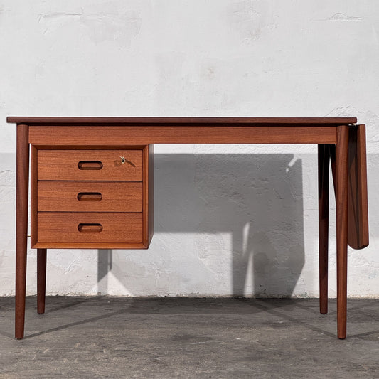 Danish Teak Writing Desk with Drop Leaf, Attributed to Erik Buch, 1960s