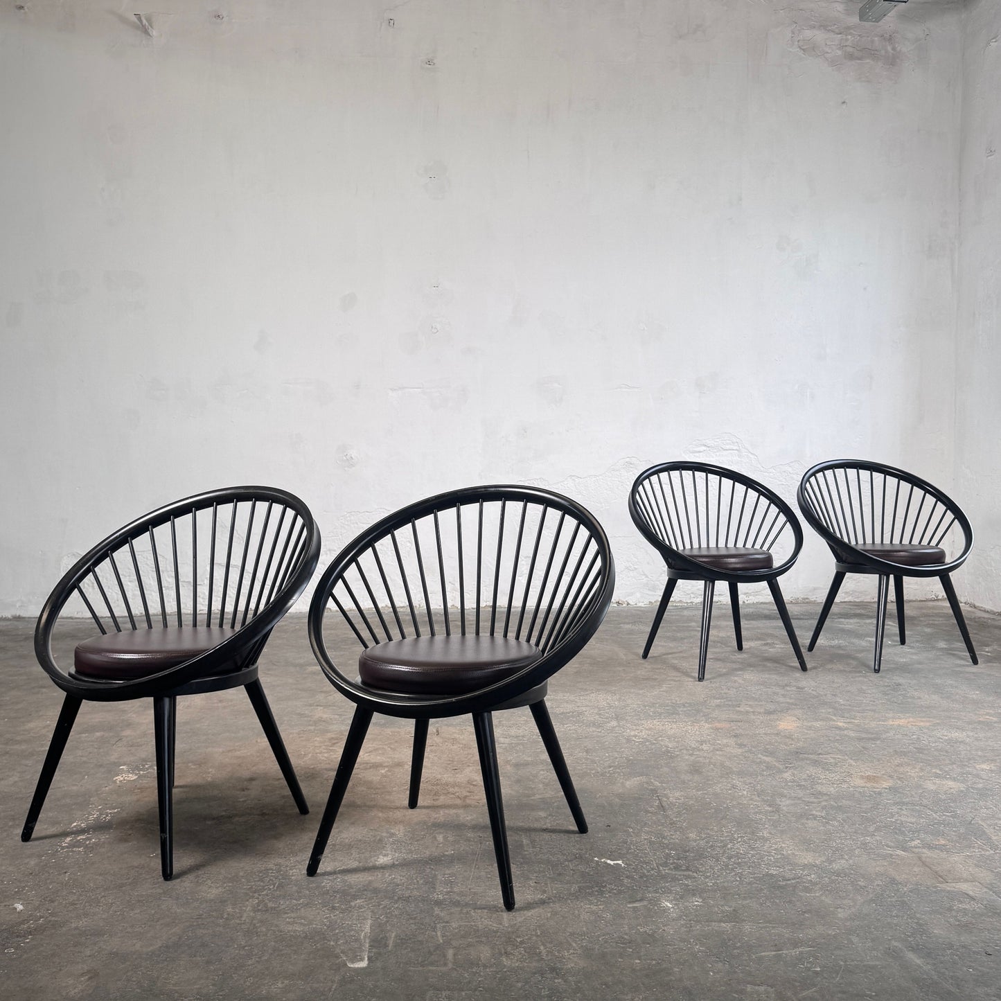 Set of 4 "Circle" Lounge Chairs in the Style of Yngve Ekström, 1960