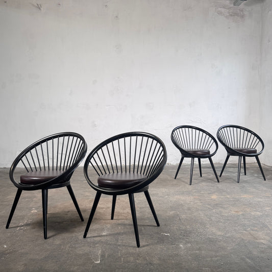 Set of 4 "Circle" Lounge Chairs in the Style of Yngve Ekström, 1960
