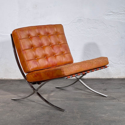 Barcelona Style Lounge Chair, Vintage Reproduction