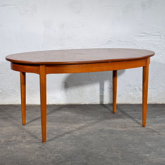 British Oval Extendable Teak Dining Table, 1960s
