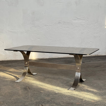 Retro Steel and Glass Coffee Table, 1960s