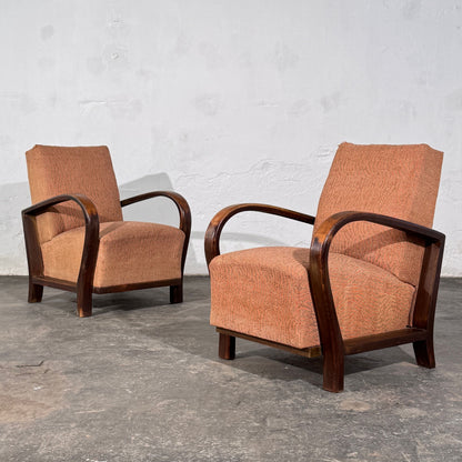 Pair of Debreceni Art Deco Bentwood Armchairs, Hungary, 1930s