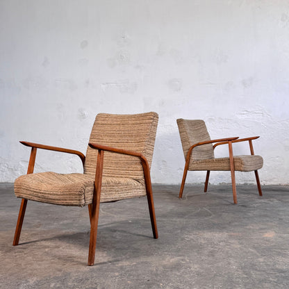 Pair of DDR Oak Armchairs for Refurbishment, 1960