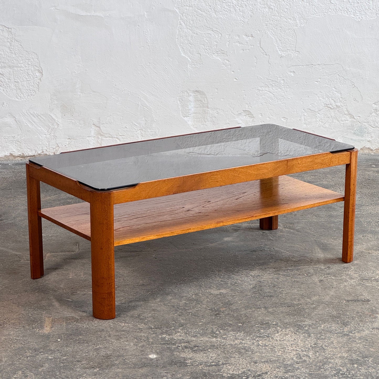 Mid-Century Modern Myers Teak and Smoked Glass Coffee Table, 1960