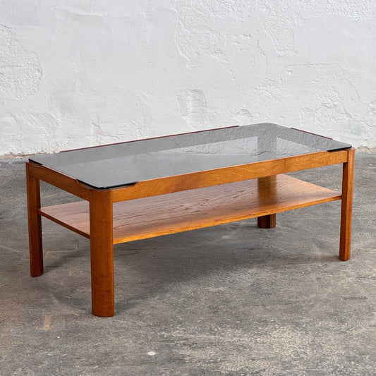 Mid-Century Modern Myers Teak and Smoked Glass Coffee Table, 1960