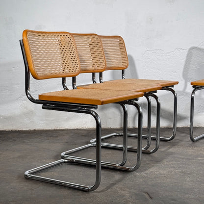 Set of 6 Italian Cesca Style Chairs, 1960s