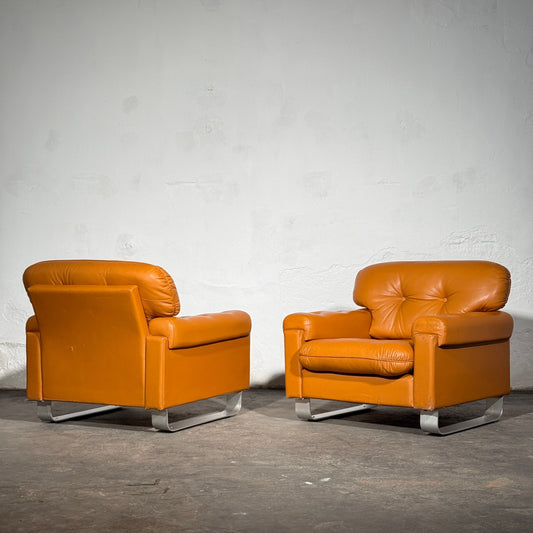 Pair of Hungarian Agnes Faux Leather Armchairs, 1979