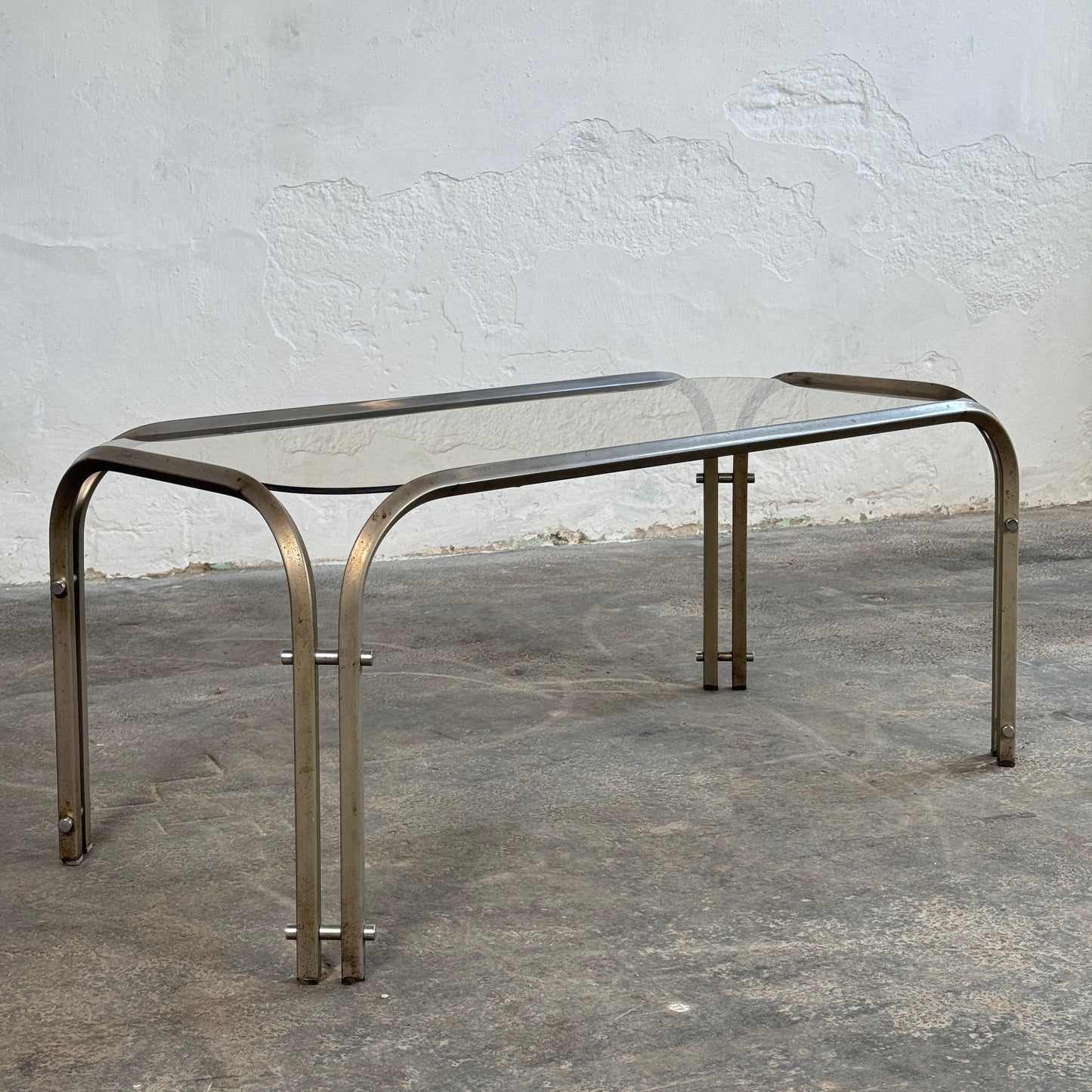 Steel and Glass Mid-Century Coffee Table, 1970