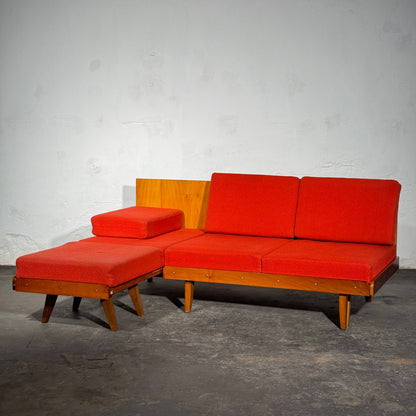Tatra Nabytok Sofa Bed with Ottoman, 1960s