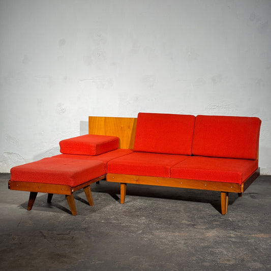 Tatra Nabytok Sofa Bed with Ottoman, 1960s