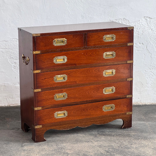British Mahogany Military Chest, Early 1900s
