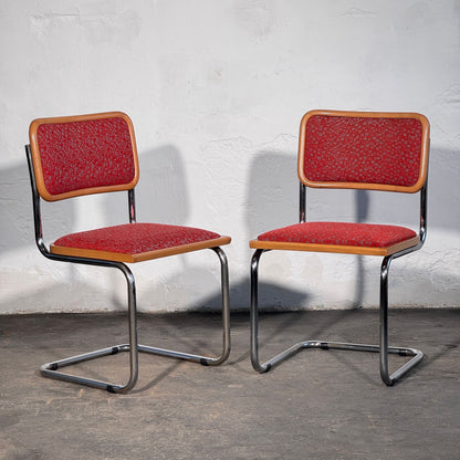 Pair of Upholstered Cesca Style Chairs by Stol Kamnik, 1960s
