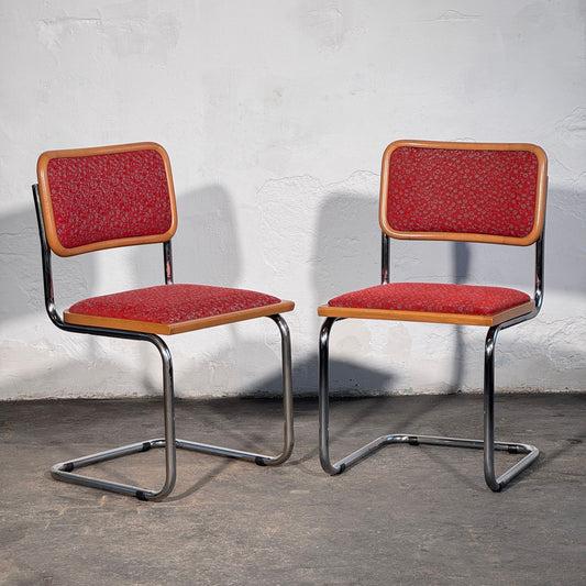 Pair of Upholstered Cesca Style Chairs by Stol Kamnik, 1960s