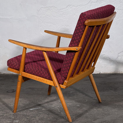 TON Style Beech Armchairs, Pair, 1960s