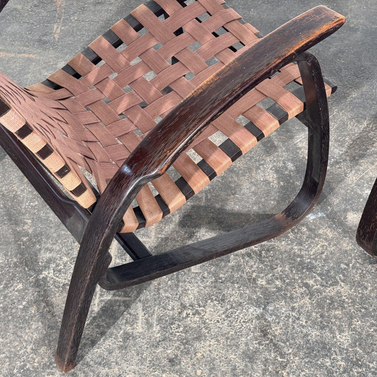Pair of Bentwood Webbing Armchairs, Attributed to Jan Vaněk for UP Závody, 1930s