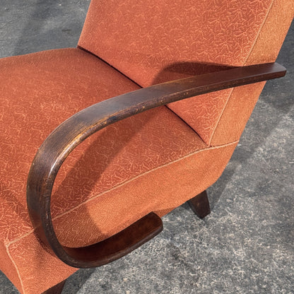 Pair of Jindřich Halabala Type-C Art Deco Armchairs, Czechoslovakia 1930s