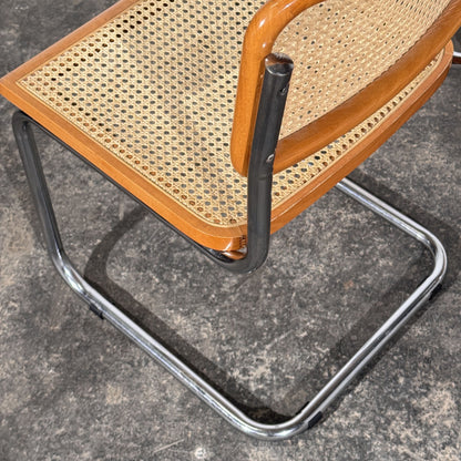 Set of 2 Cesca Style Cantilever Chairs, After Marcel Breuer, Italy, 1960s
