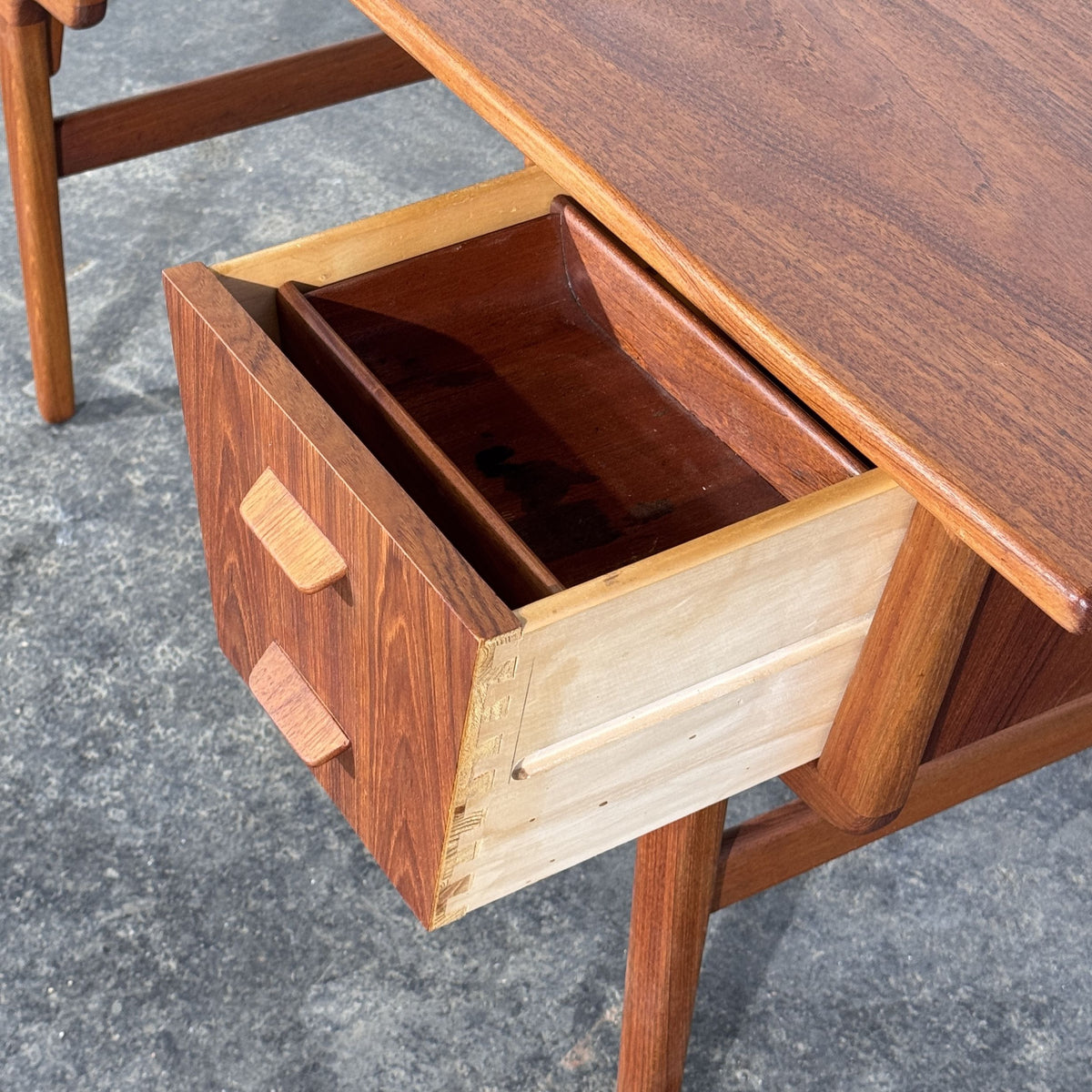 Teak Writing Desk Attributed to Carl Aage Skov for Munch Møbler, Denmark, 1960s