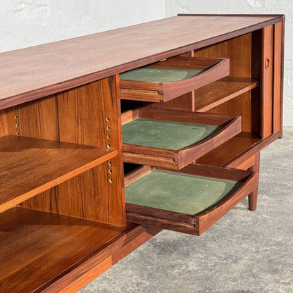 Danish Teak Tambour Sideboard, Attributed to Svend Aage Larsen for Faarup Møbelfabrik, 1960s