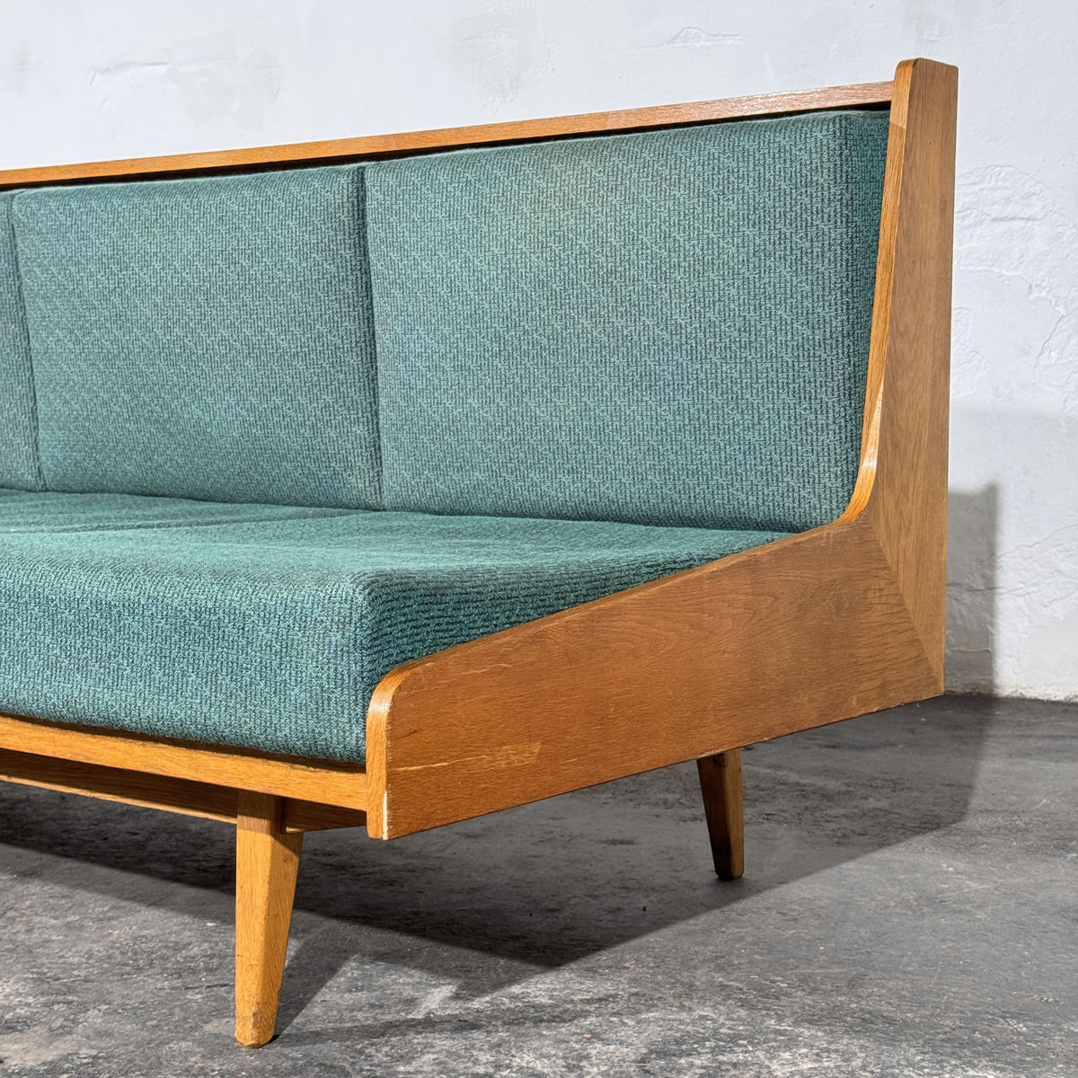 Dřevotvar Pardubice Oak Sofa Bed, Czechoslovakia, 1960s