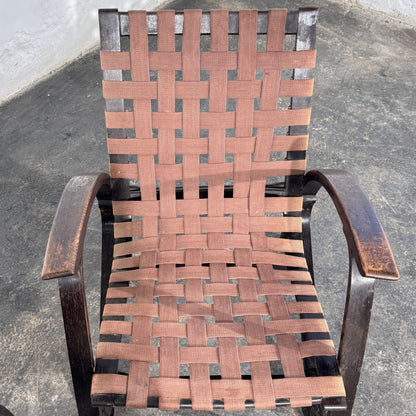 Pair of Bentwood Webbing Armchairs, Attributed to Jan Vaněk for UP Závody, 1930s