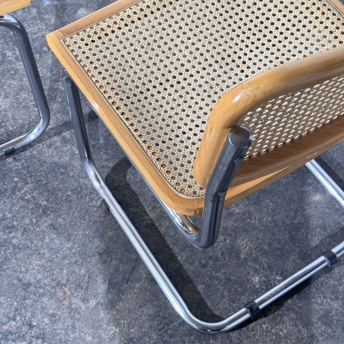 Set of 2 Cesca Style Cantilever Chairs, After Marcel Breuer, Italy, 1960s