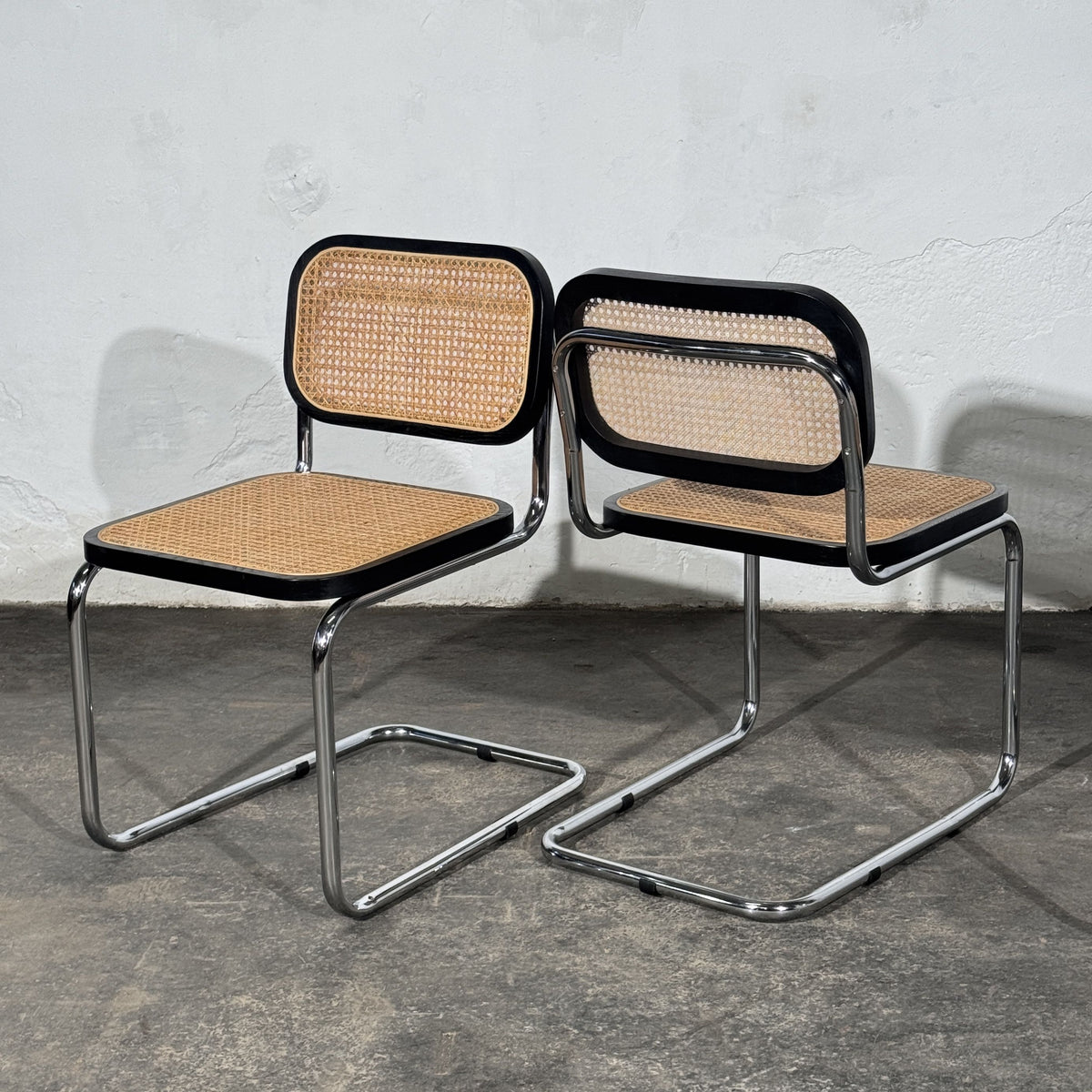 Set of 4 Cesca-Style Dining Chairs, Inspired by Marcel Breuer, 1990s