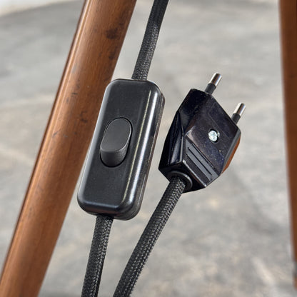 Strand Electric Theatre Spotlight on Adjustable Wooden Tripod, Mid-20th Century