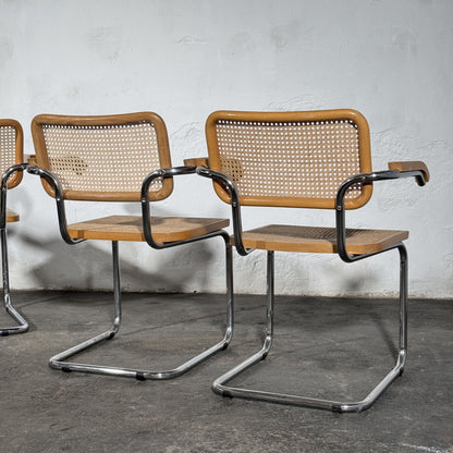 Cesca Style Cane Armchairs by Marcel Breuer, Set of 4, 1990s