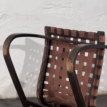 Pair of Bentwood Webbing Armchairs, Attributed to Jan Vaněk for UP Závody, 1930s