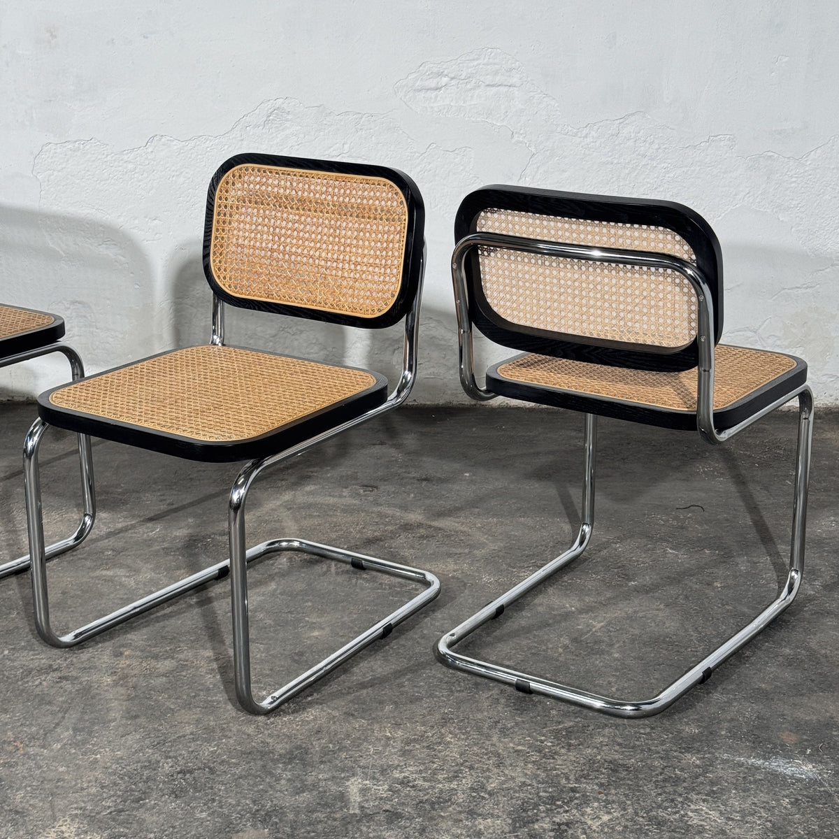 Set of 4 Cesca-Style Dining Chairs, Inspired by Marcel Breuer, 1990s