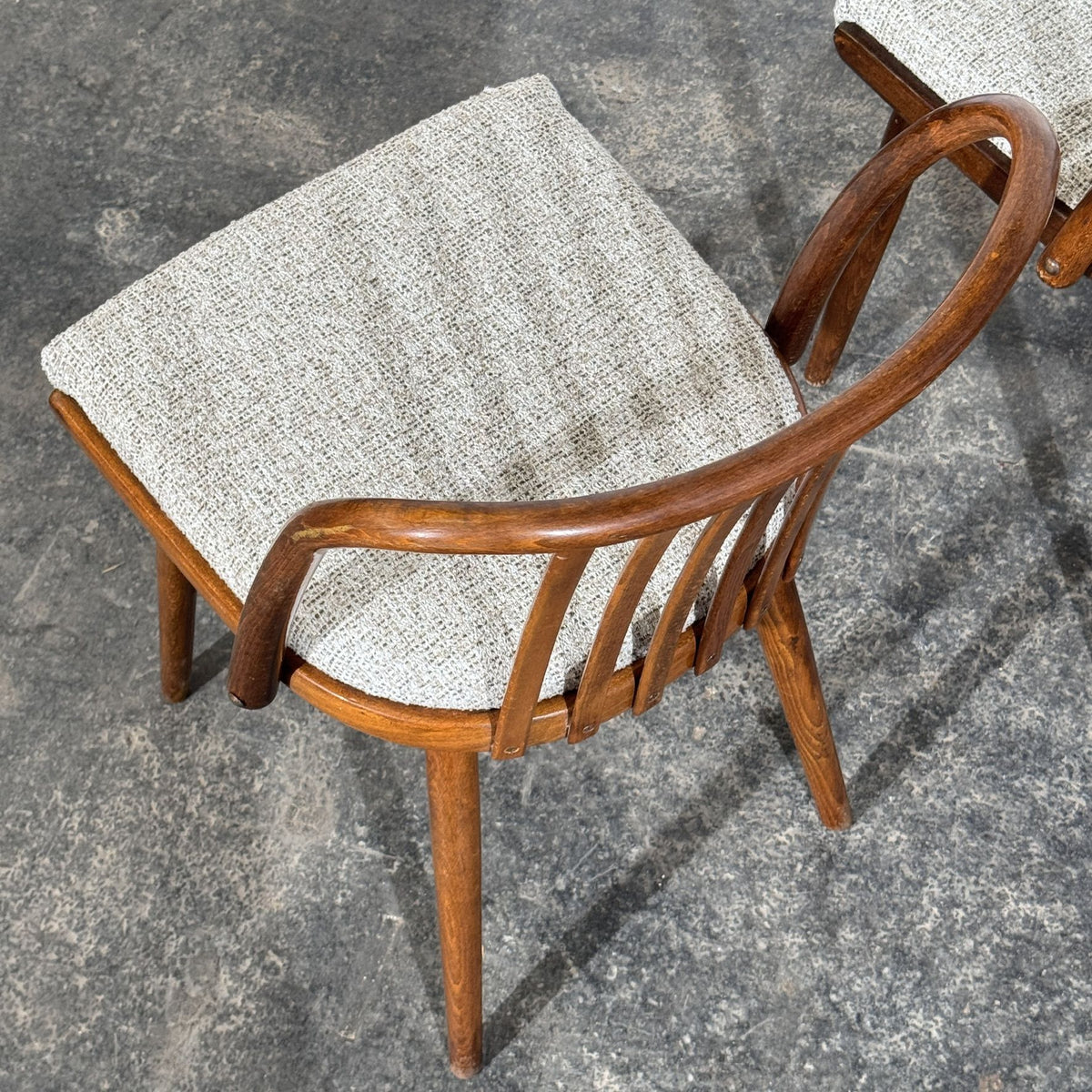 Set of 4 Jitona Bentwood Dining Chairs with New Upholstery, 1960s