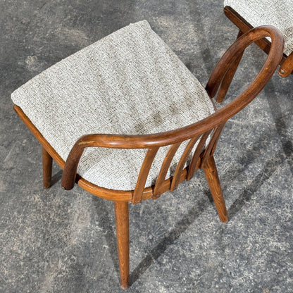 Set of 4 Jitona Bentwood Dining Chairs with New Upholstery, 1960s