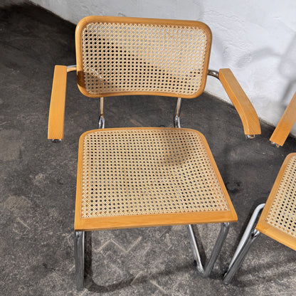Cesca Style Cane Armchairs by Marcel Breuer, Set of 4, 1990s